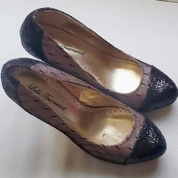 Lulu Townsend Glitter Sparkle Lace Mesh High Heel Stiletto Shoe. 🌴 - Picture 7 of 12